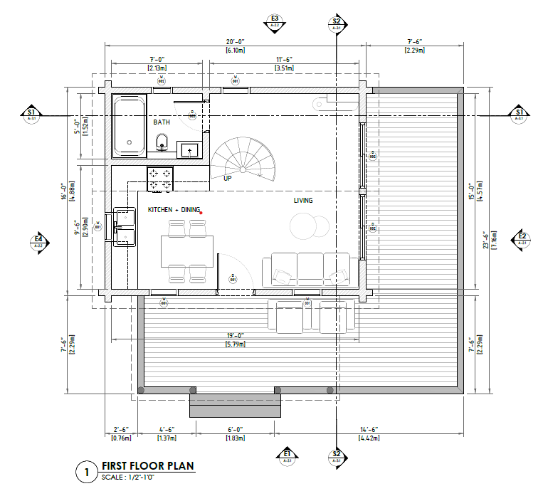 Preliminary Lake 350 first-floor plan
