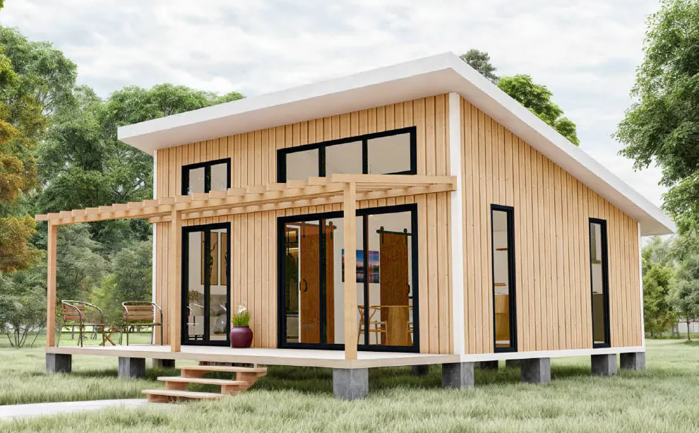 Lake 400 modern compact-home exterior rendering