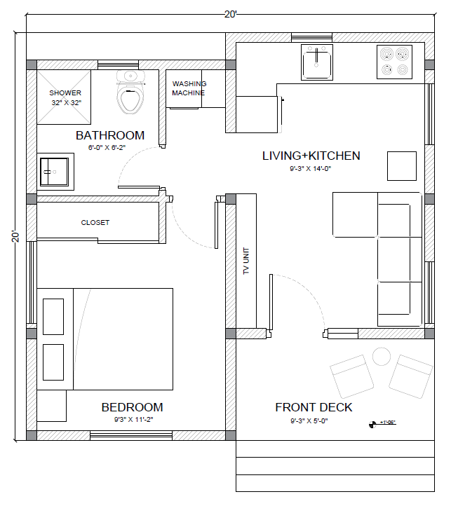 Preliminary dimensioned Mountain 520 floor plan