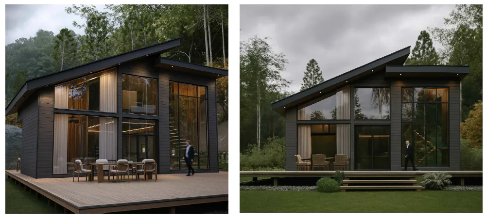 Two exterior renderings of the Mountain 580