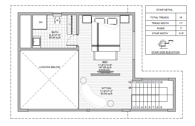 Preliminary Mountain 580 upper-level plan