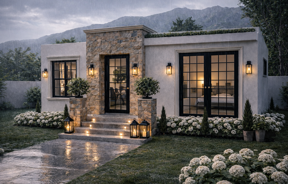 Front exterior view of the Villa 385 concept