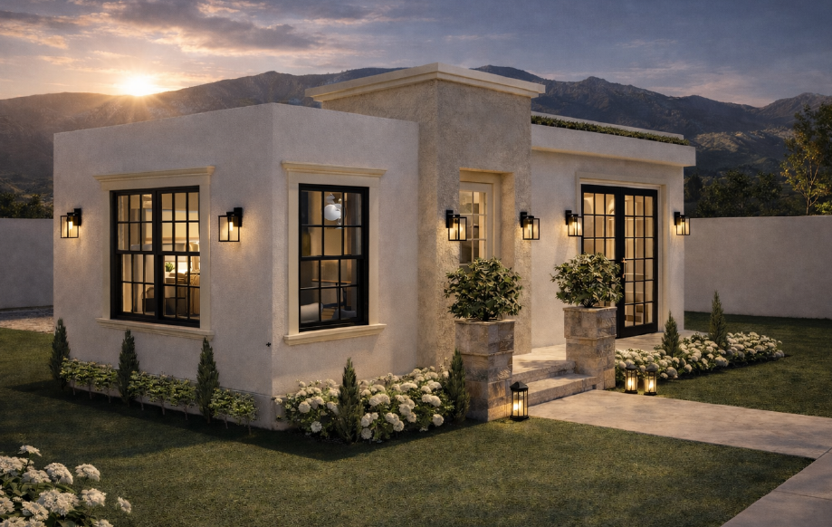 Side exterior view of the Villa 385 concept